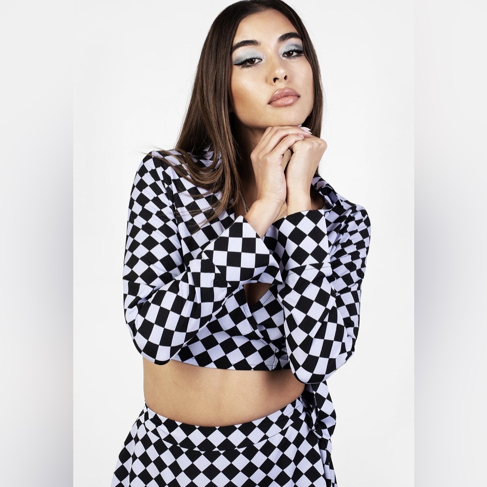 Disturbia Discordia Collared Wrap Top US 4 / UK 8